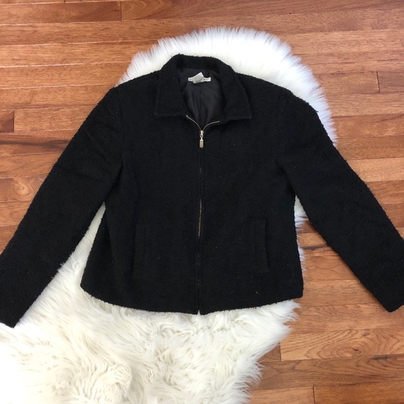 Jillian Jones Black Wool Zip Up Jacket - Picture 1 of 6